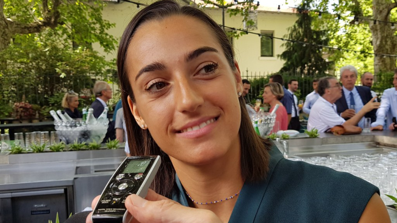 Caroline Garcia joue au tennis au musée des Confluences (PHOTOS)